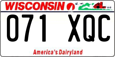 WI license plate 071XQC