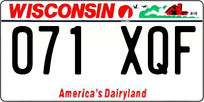 WI license plate 071XQF