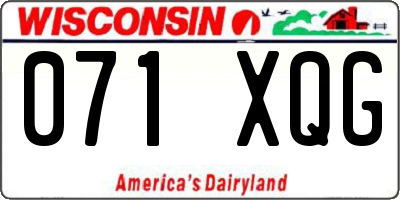 WI license plate 071XQG