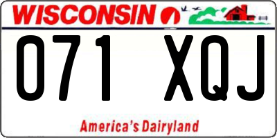 WI license plate 071XQJ