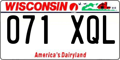 WI license plate 071XQL