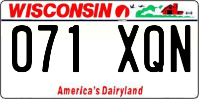 WI license plate 071XQN