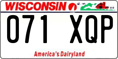 WI license plate 071XQP