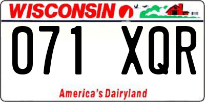 WI license plate 071XQR