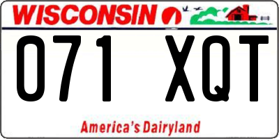 WI license plate 071XQT