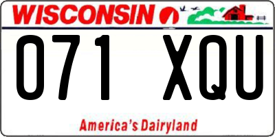 WI license plate 071XQU