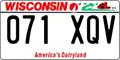 WI license plate 071XQV