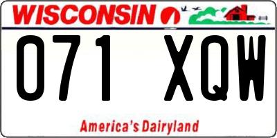 WI license plate 071XQW