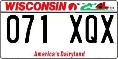 WI license plate 071XQX