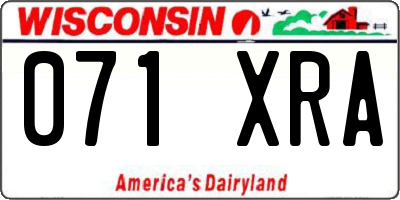 WI license plate 071XRA