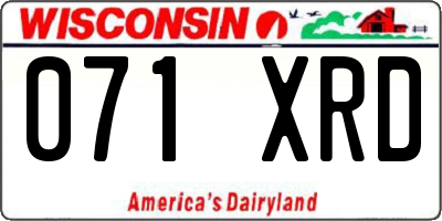 WI license plate 071XRD