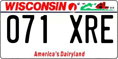 WI license plate 071XRE