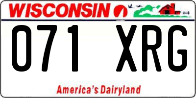 WI license plate 071XRG