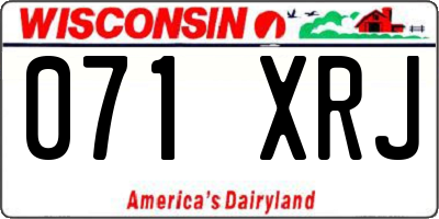 WI license plate 071XRJ