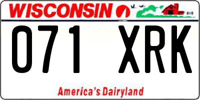 WI license plate 071XRK