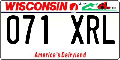 WI license plate 071XRL