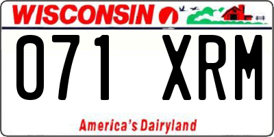 WI license plate 071XRM
