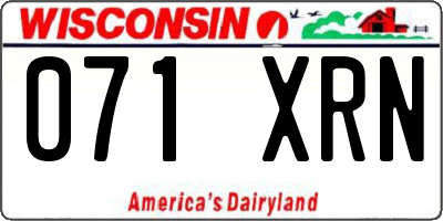 WI license plate 071XRN