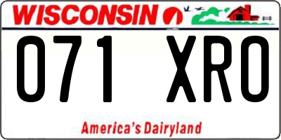 WI license plate 071XRO