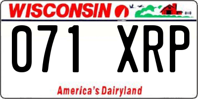 WI license plate 071XRP