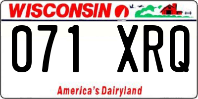 WI license plate 071XRQ