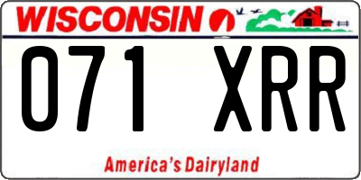 WI license plate 071XRR