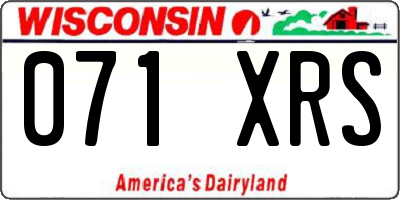 WI license plate 071XRS