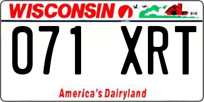 WI license plate 071XRT