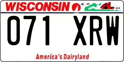 WI license plate 071XRW