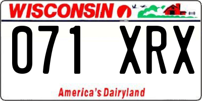 WI license plate 071XRX