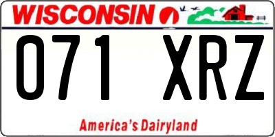 WI license plate 071XRZ