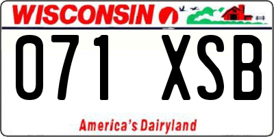 WI license plate 071XSB