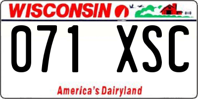 WI license plate 071XSC