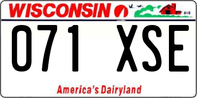 WI license plate 071XSE