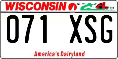 WI license plate 071XSG