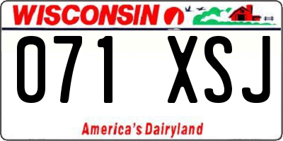 WI license plate 071XSJ