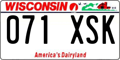 WI license plate 071XSK