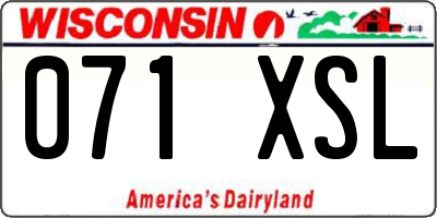 WI license plate 071XSL