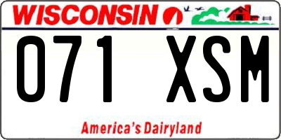 WI license plate 071XSM