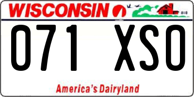 WI license plate 071XSO