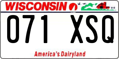 WI license plate 071XSQ