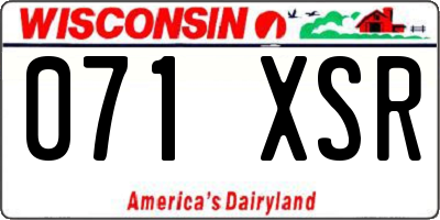 WI license plate 071XSR