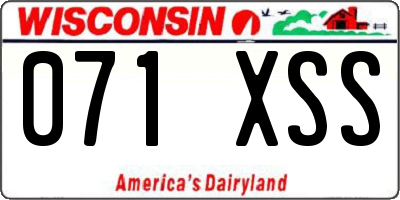 WI license plate 071XSS