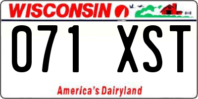 WI license plate 071XST