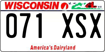 WI license plate 071XSX