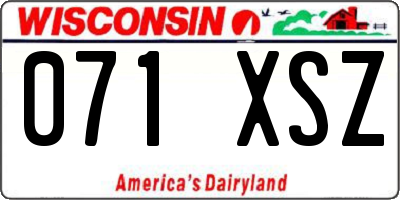 WI license plate 071XSZ