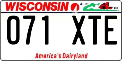 WI license plate 071XTE