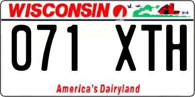 WI license plate 071XTH