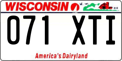 WI license plate 071XTI