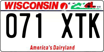 WI license plate 071XTK